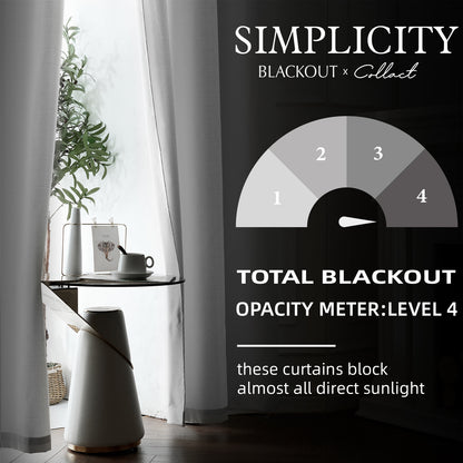 Curtainking Blackout Curtains Linen Textured Drapes for Bedroom Grommet 2 Panels