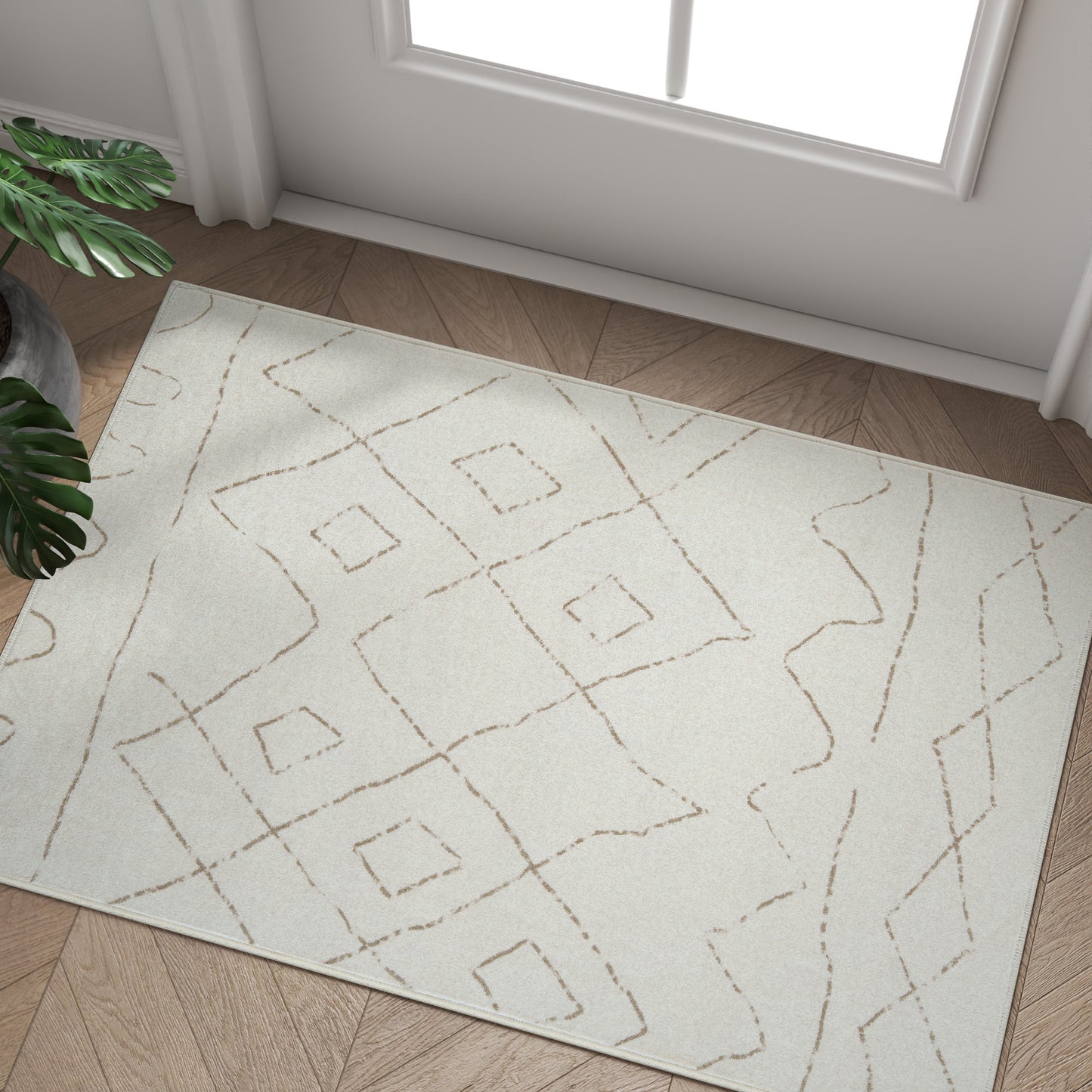 RUGKING Modern Area Rug Washable Rug Boho Carpet Non Slip Mat for Dinning Room Living Room Bedroom