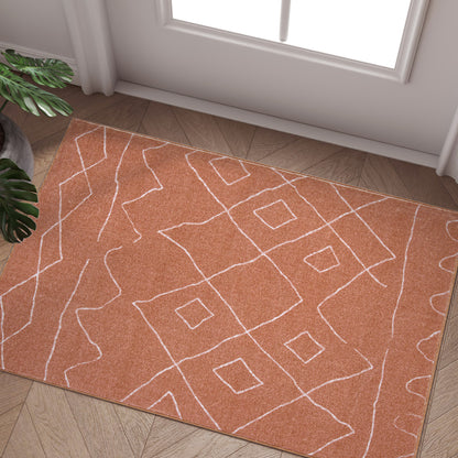RUGKING Area Rug Washable Rug Front Door Mat Indoor Entrance Rug Boho Nursey Non Slip Carpet for Kitchen Kids Bedroom Living Room