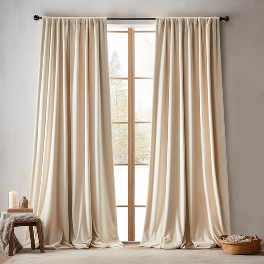 Curtainking Velvet Blackout Curtains Christmas Curtains Thermal Insulated Soft Drapes for Bedroom Living Room Rod Pocket Window Curtains 2 Panels