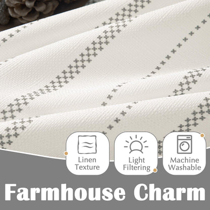 Curtainking Cafe Curtains Small Window Curtains Light Filtering Curtains 2 Panels of Boho Striped Kitchen Curtains for Half Windows