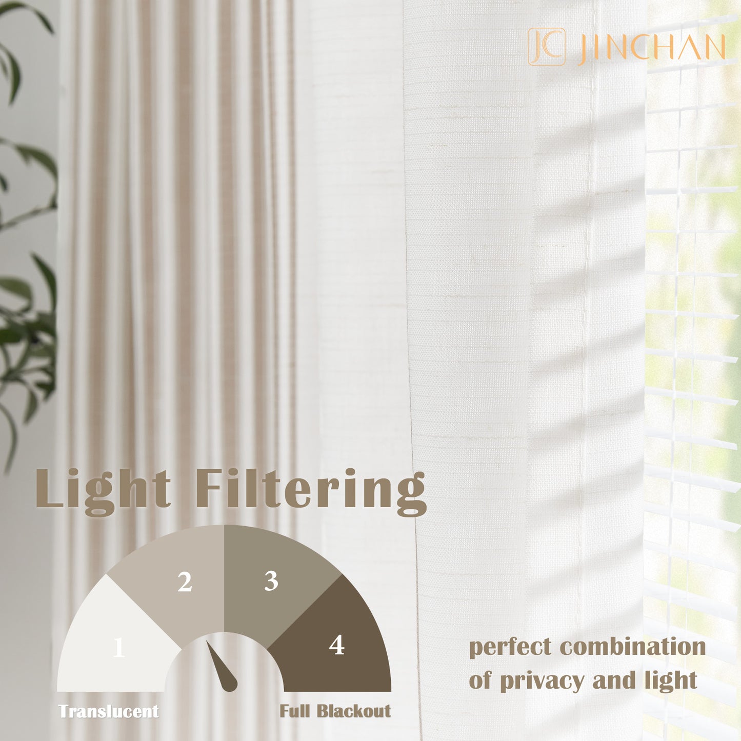 Curtainking Striped Linen Curtains Farmhouse Rustic Curtains for Living Room Semi Sheer Back Tab Light Filtering Coastal Drapes for Bedroom Window Curtain 2 Panels