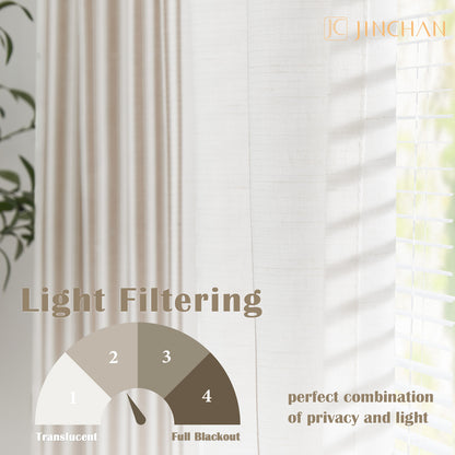 Curtainking Striped Linen Curtains Farmhouse Rustic Curtains for Living Room Semi Sheer Back Tab Light Filtering Coastal Drapes for Bedroom Window Curtain 2 Panels