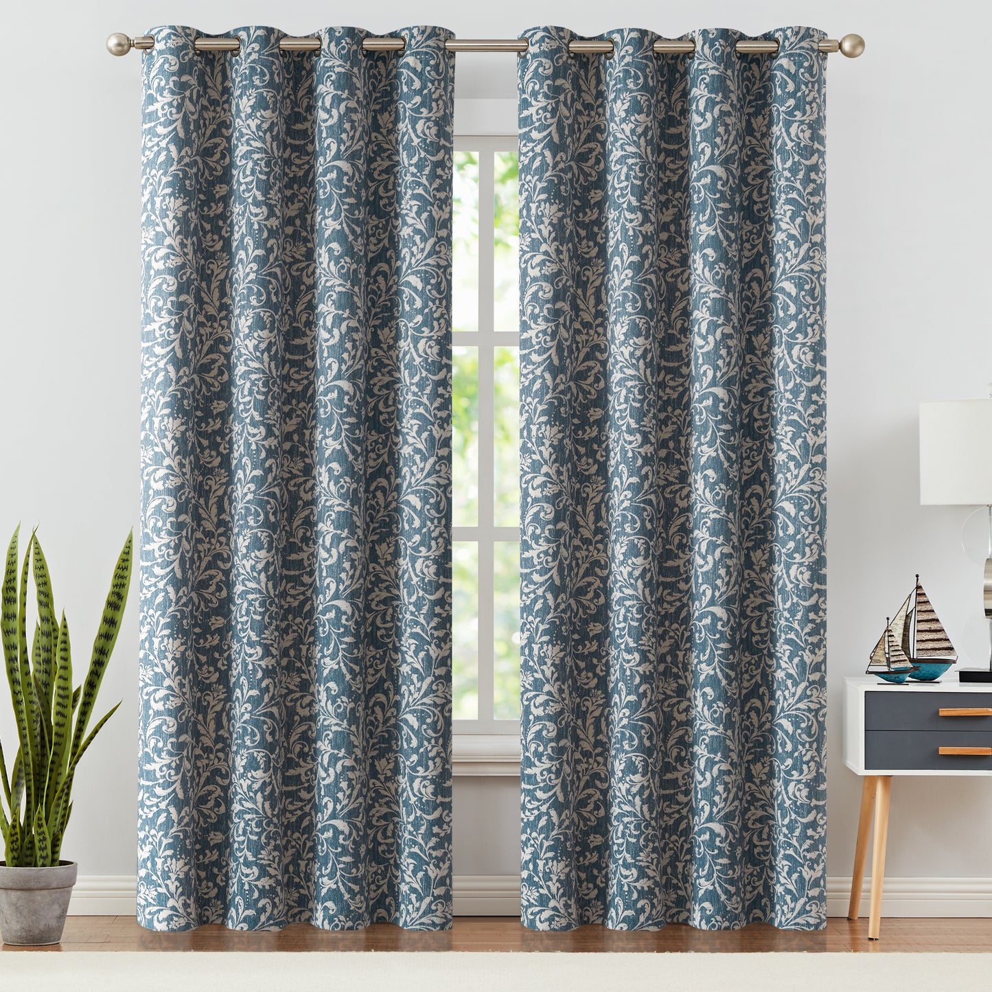 Curtainking Blackout Curtains for Bedroom Thermal Curtains Floral Patterned Living Room Vintage Country Curtain Long 2 Panels