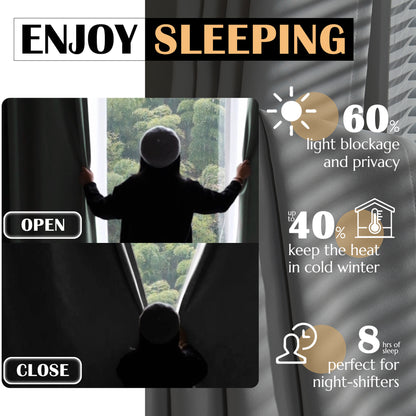 Curtainking Black out Curtain and Drapes Thermal Insulated Grommet Curtains for Living Room 2 Panels