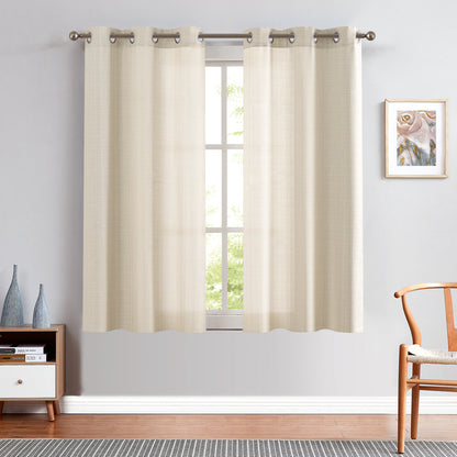 Curtainking Linen Textured Curtains Bedroom Living Room Window Curtain Set Light Filtering Drapes Grommet Top 2 Panels