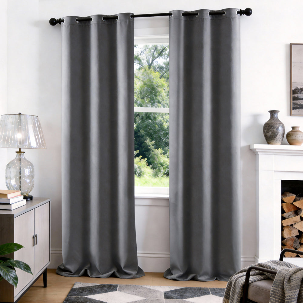 TOPICK Blackout Curtains Solid Grommet Drapes for Kitchen Bedroom Living Room 2 Panels