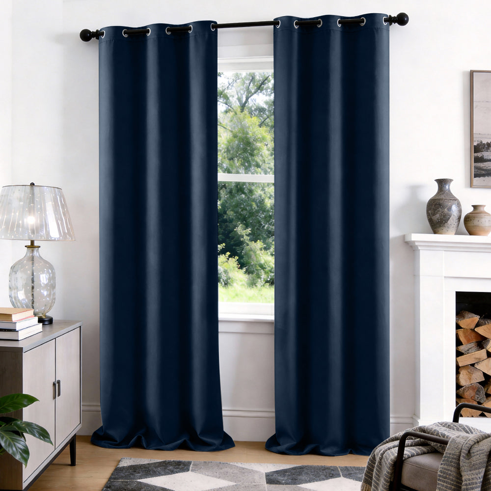 TOPICK Blackout Curtains Solid Grommet Drapes for Kitchen Bedroom Living Room 2 Panels