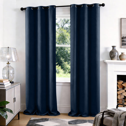 TOPICK Blackout Curtains Solid Grommet Drapes for Kitchen Bedroom Living Room 2 Panels