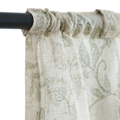 Curtainking Rod Pocket Valance Farmhouse Floral Printed Valance for Kitchen Filtering Small Curtain 1 Panel