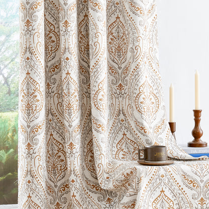 Curtainking Blackout Curtains Damask Thermal Insulated Drapes for Bedroom Living Room Window Treatments Set for All Season Grommet 2 Panels