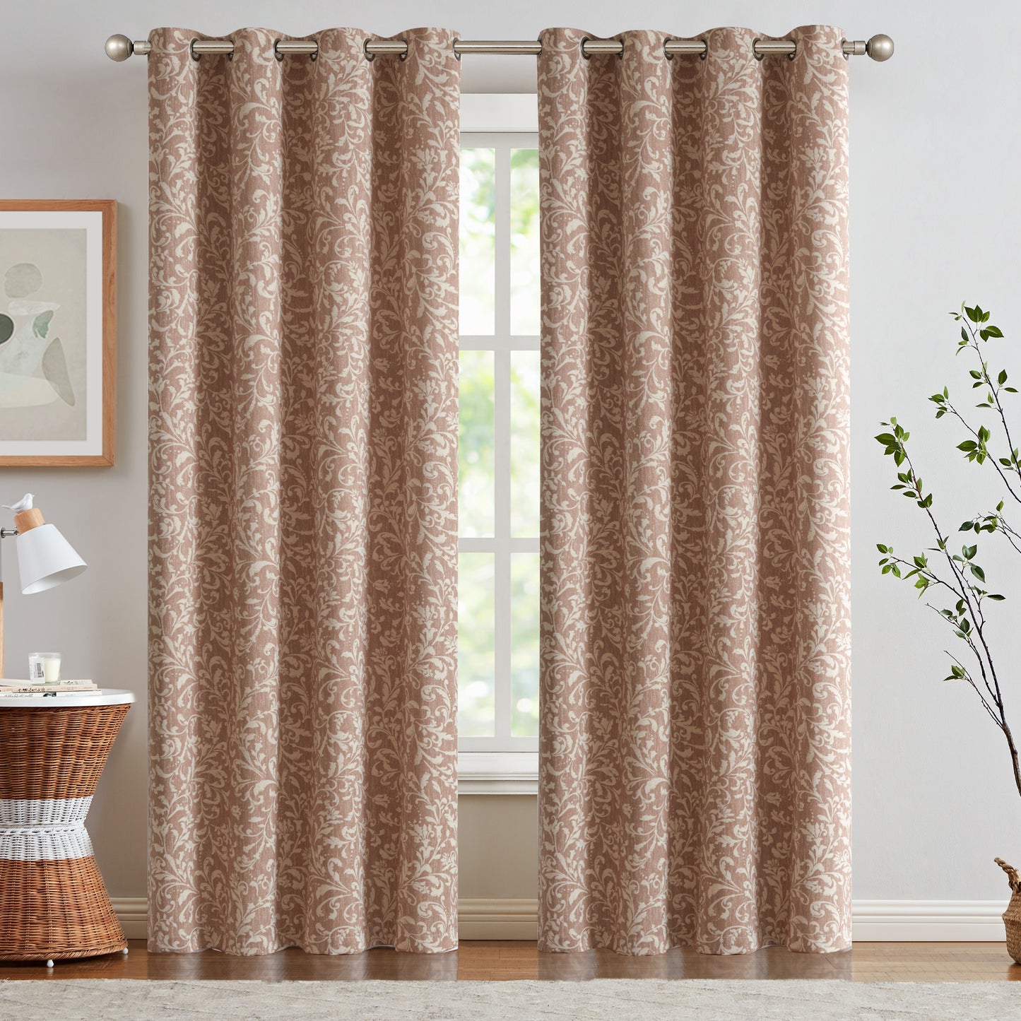 Curtainking Blackout Curtains for Bedroom Thermal Curtains Floral Patterned Living Room Vintage Country Curtain Long 2 Panels