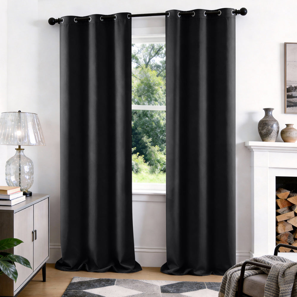 TOPICK Blackout Curtains Solid Grommet Drapes for Kitchen Bedroom Living Room 2 Panels