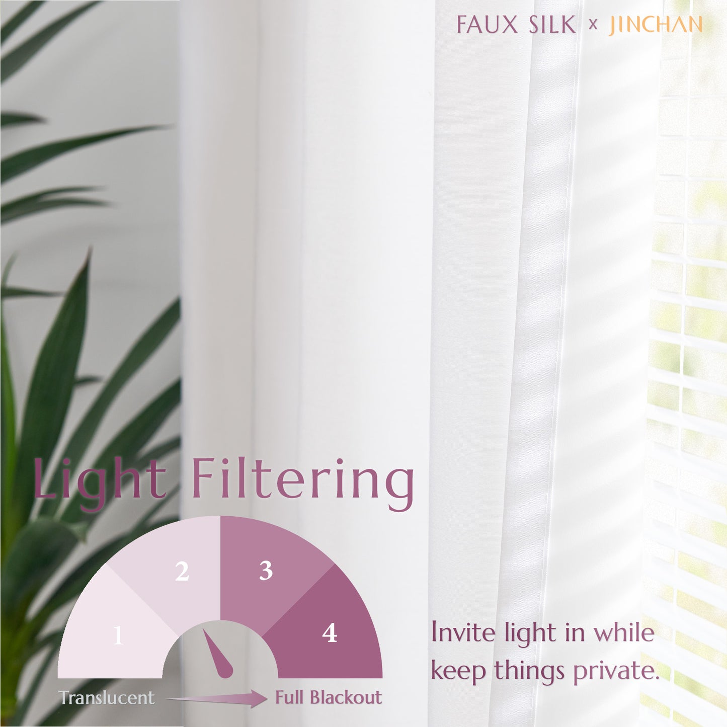 Curtainking Living Room Curtains Faux Silk Dupioni Curtains Light Filtering Curtains Rod Pocket Set 2 Panels