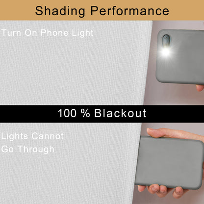 Curtainking Blackout Curtains Linen Textured Drapes for Bedroom Grommet 2 Panels