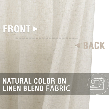 Curtainking Kitchen Curtains and Farmhouse Linen Semi Sheer Cafe Curtains 3-Piece Rod Pocket
