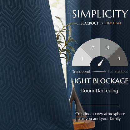 Curtainking Living Room Curtains Embossed Textured Fingerprint Pattern Room Darkening Curtains for Bedroom 2 Panels