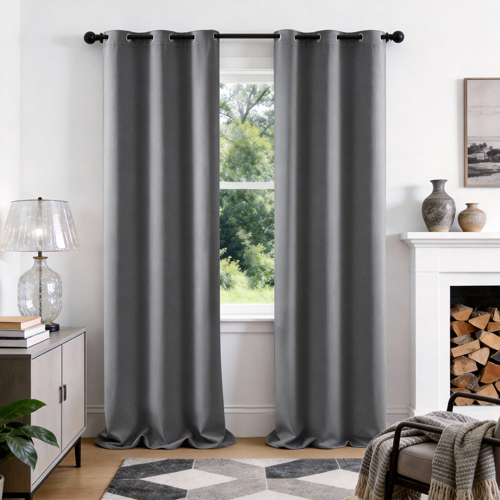 TOPICK Blackout Curtains Solid Grommet Drapes for Kitchen Bedroom Living Room 2 Panels