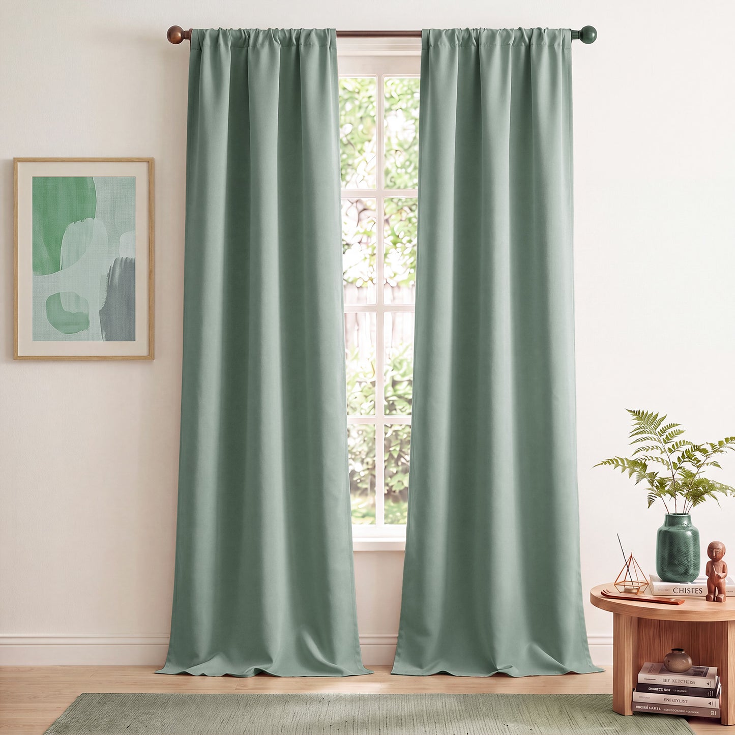 TOPICK Blackout Curtains for Bedroom Thermal Insulated Drapes for Living Room Home Office Rod Pocket Curtains Set of 2 Panels Each