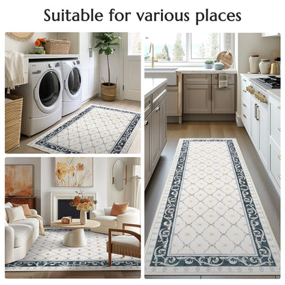 RUGKING Area Rug Multi Color Vintage Doormat Kitchen Floor Cover Indoor Soft Floral Mat Retro Accent Rug Bathroom Living Room Bedroom Office