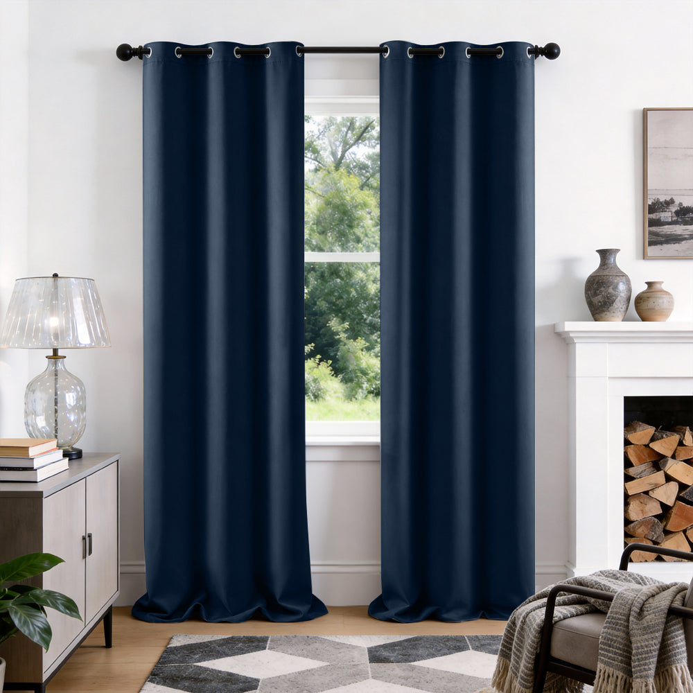 TOPICK Blackout Curtains Solid Grommet Drapes for Kitchen Bedroom Living Room 2 Panels