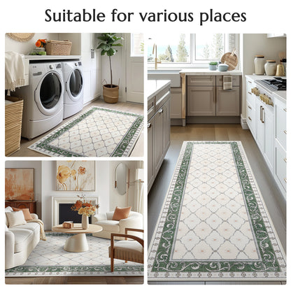 RUGKING Area Rug Multi Color Vintage Doormat Kitchen Floor Cover Indoor Soft Floral Mat Retro Accent Rug Bathroom Living Room Bedroom Office