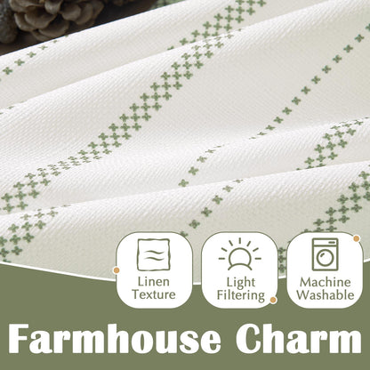 Curtainking Cafe Curtains Small Window Curtains Light Filtering Curtains 2 Panels of Boho Striped Kitchen Curtains for Half Windows