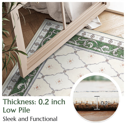 RUGKING Area Rug Multi Color Vintage Doormat Kitchen Floor Cover Indoor Soft Floral Mat Retro Accent Rug Bathroom Living Room Bedroom Office