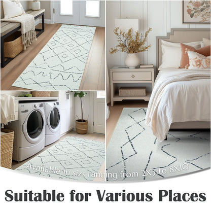 RUGKING Modern Area Rug Washable Rug Boho Carpet Non Slip Mat for Dinning Room Living Room Bedroom
