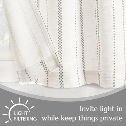 Curtainking Cafe Curtains Small Window Curtains Light Filtering Curtains 2 Panels of Boho Striped Kitchen Curtains for Half Windows