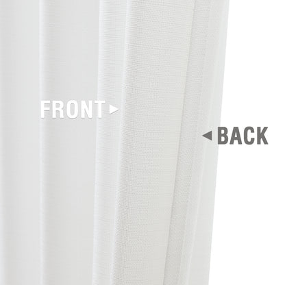 2 Pack Linen Textured Curtains Bedroom Living Room Window Curtain Set Light Filtering Drapes Grommet Top 2 Panels