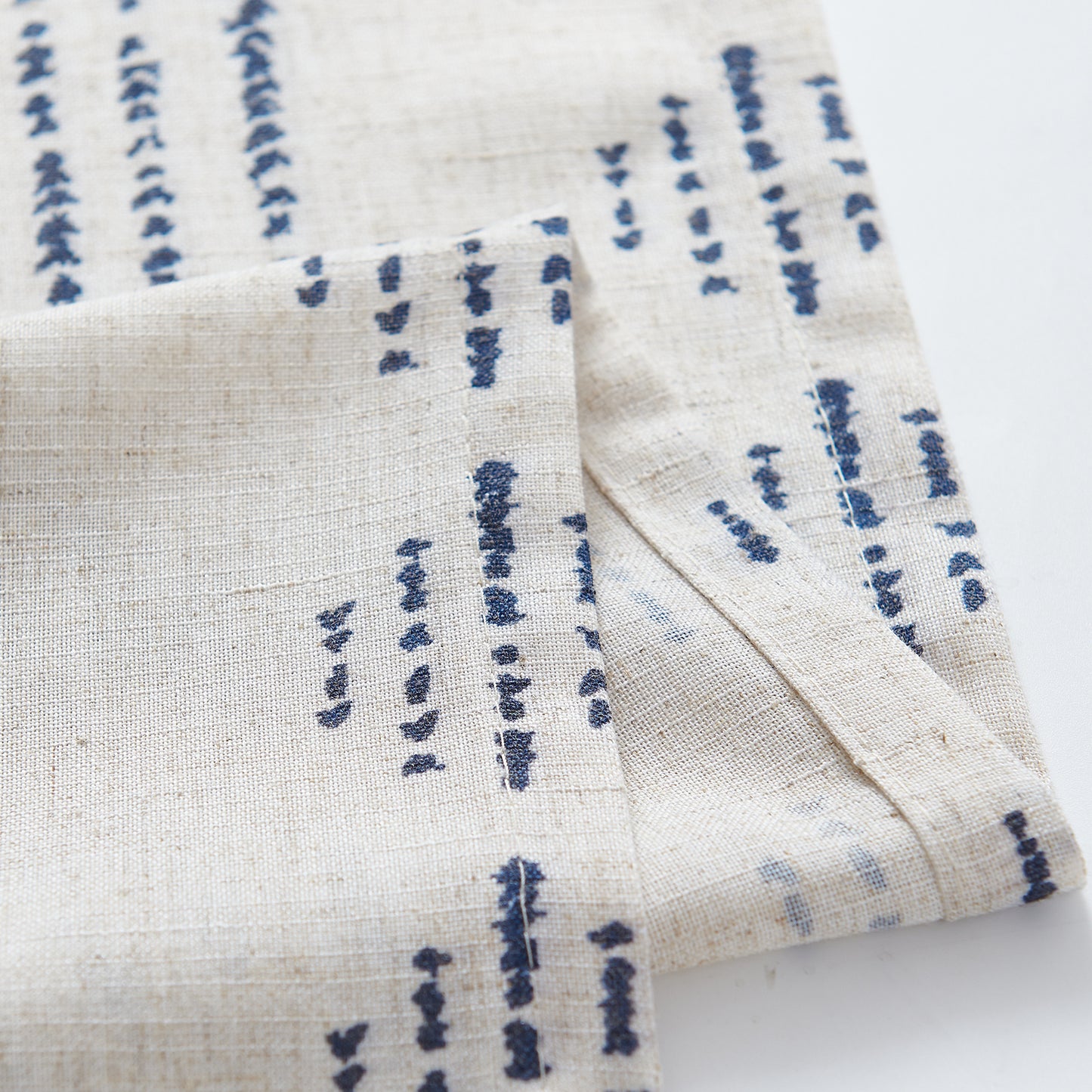 Curtainking Linen Blend Curtains Light Filtering Geometric Striped Boho Farmhouse Grommet Curtains for Living Room Pack of 2