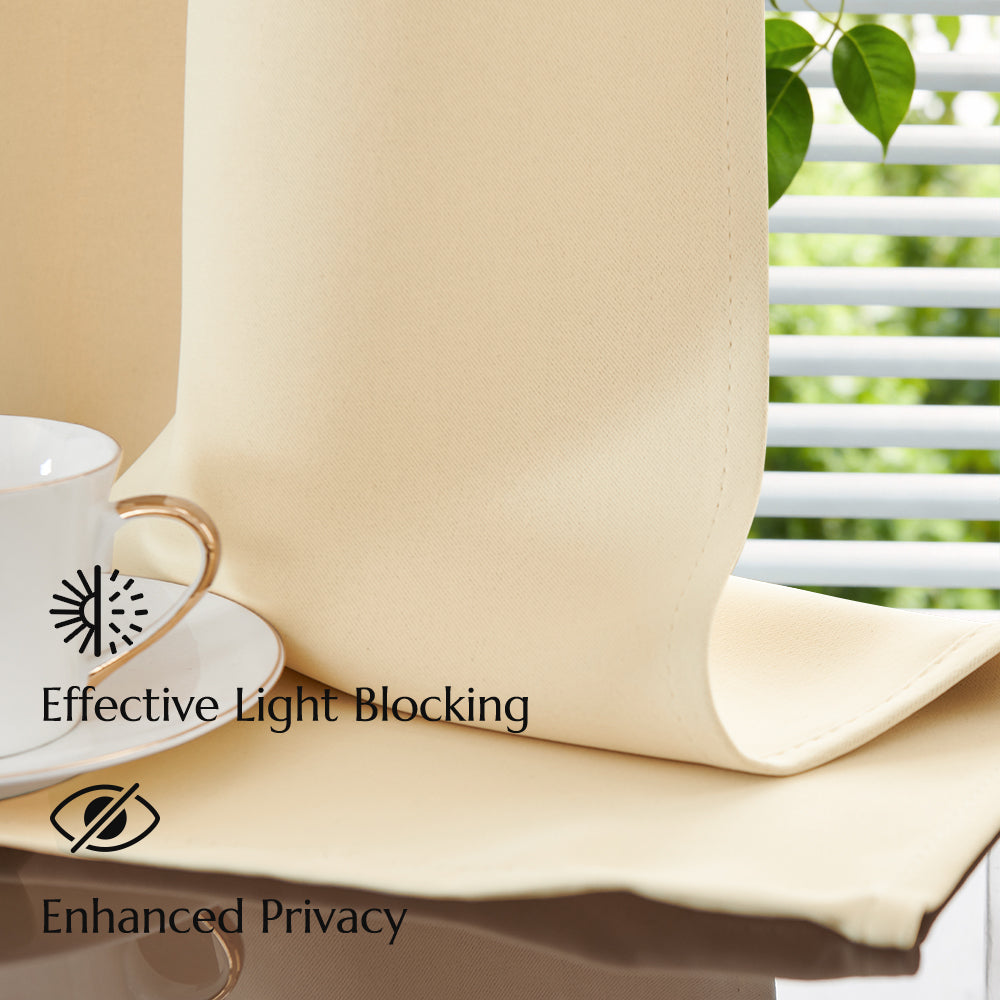 TOPICK Blackout Curtains Solid Grommet Drapes for Kitchen Bedroom Living Room 2 Panels