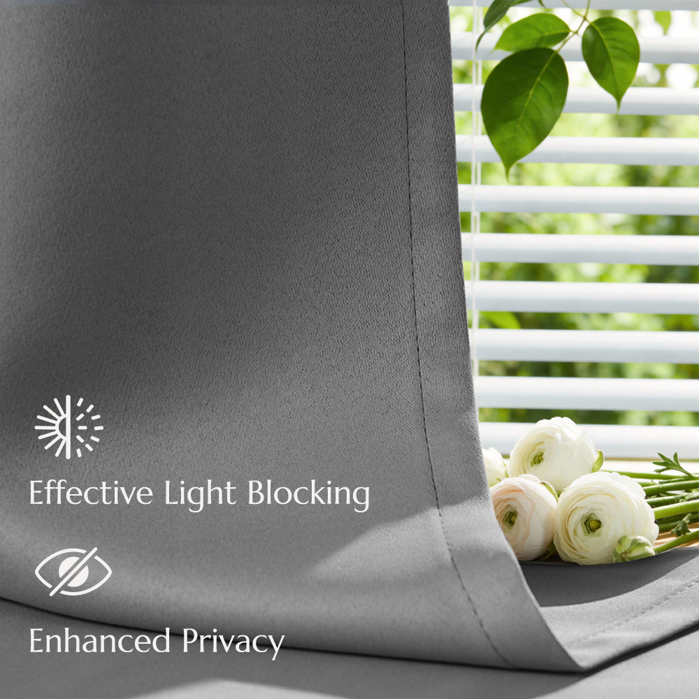 TOPICK Blackout Curtains Solid Grommet Drapes for Kitchen Bedroom Living Room 2 Panels