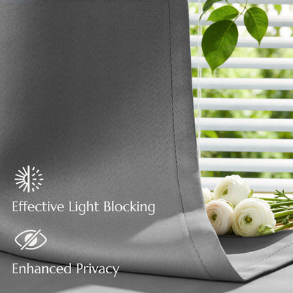 TOPICK Blackout Curtains Solid Grommet Drapes for Kitchen Bedroom Living Room 2 Panels