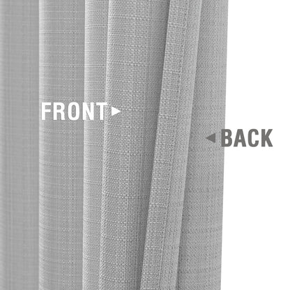 2 Pack Linen Textured Curtains Bedroom Living Room Window Curtain Set Light Filtering Drapes Grommet Top 2 Panels