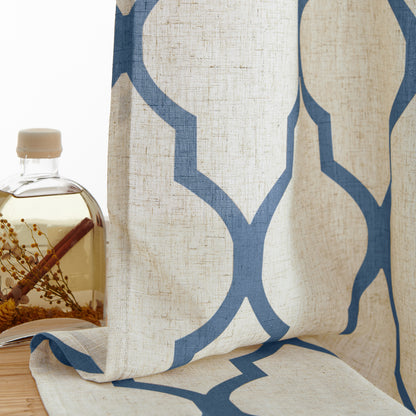 Curtainking Kitchen Curtains Moroccan Tile Print Tier Curtains Farmhouse Cafe Curtains for Bathroom 2 Panels