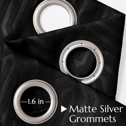 Curtainking Living Room Curtains Embossed Textured Fingerprint Pattern Room Darkening Curtains for Bedroom 2 Panels