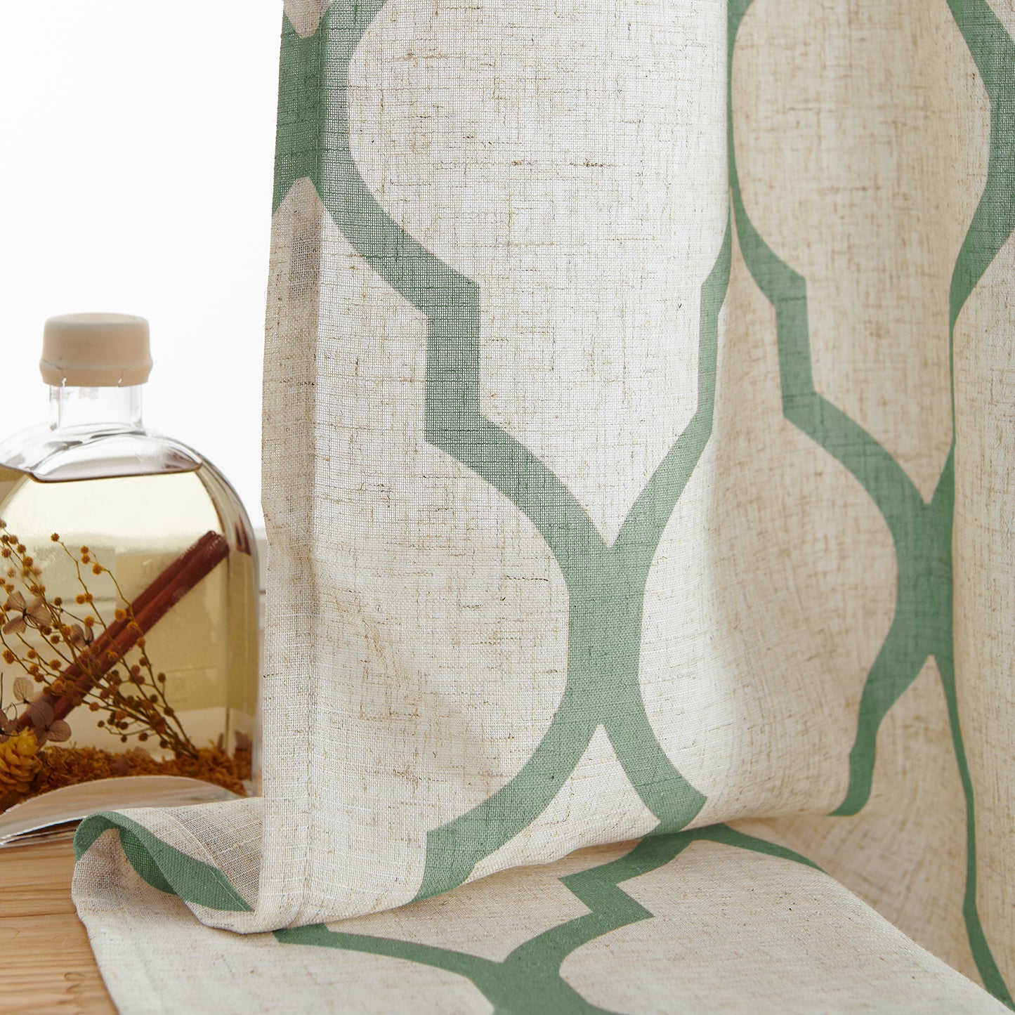 Curtainking Kitchen Curtains Moroccan Tile Print Tier Curtains Farmhouse Cafe Curtains for Bathroom 2 Panels