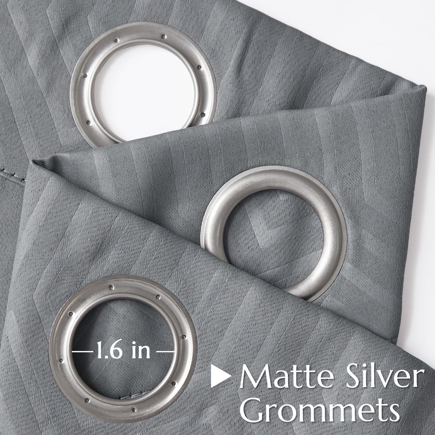 Curtainking Living Room Curtains Embossed Textured Fingerprint Pattern Room Darkening Curtains for Bedroom 2 Panels