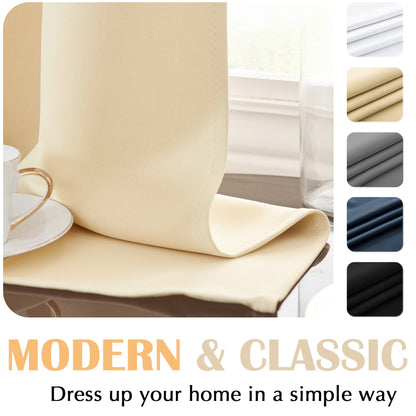 Curtainking Black out Curtain and Drapes Thermal Insulated Grommet Curtains for Living Room 2 Panels
