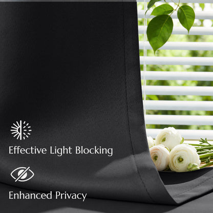 TOPICK Blackout Curtains Solid Grommet Drapes for Kitchen Bedroom Living Room 2 Panels