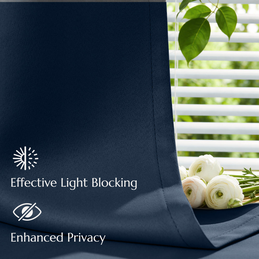 TOPICK Blackout Curtains Solid Grommet Drapes for Kitchen Bedroom Living Room 2 Panels