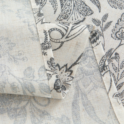 Curtainking Linen Kitchen Curtains Farmhouse Floral Print Rod Pocket Curtains Cafe Curtains Small Window Curtains 2 Panels