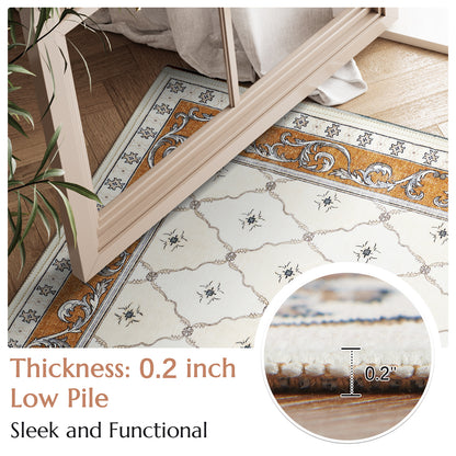 RUGKING Area Rug Multi Color Vintage Doormat Kitchen Floor Cover Indoor Soft Floral Mat Retro Accent Rug Bathroom Living Room Bedroom Office
