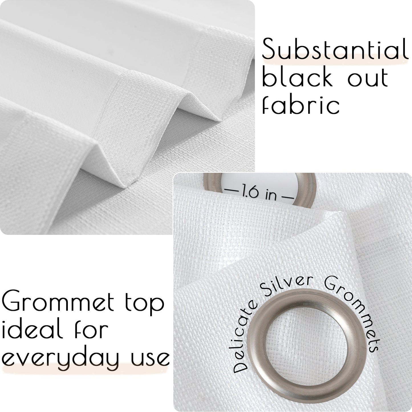 Curtainking Blackout Curtains Linen Textured Drapes for Bedroom Grommet 2 Panels