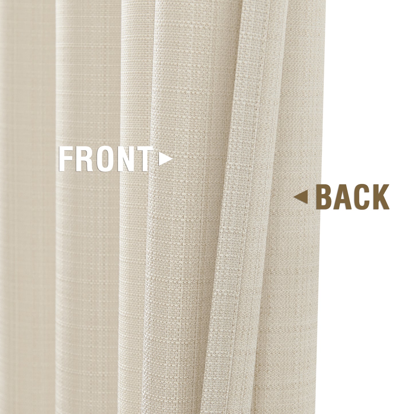 2 Pack Linen Textured Curtains Bedroom Living Room Window Curtain Set Light Filtering Drapes Grommet Top 2 Panels