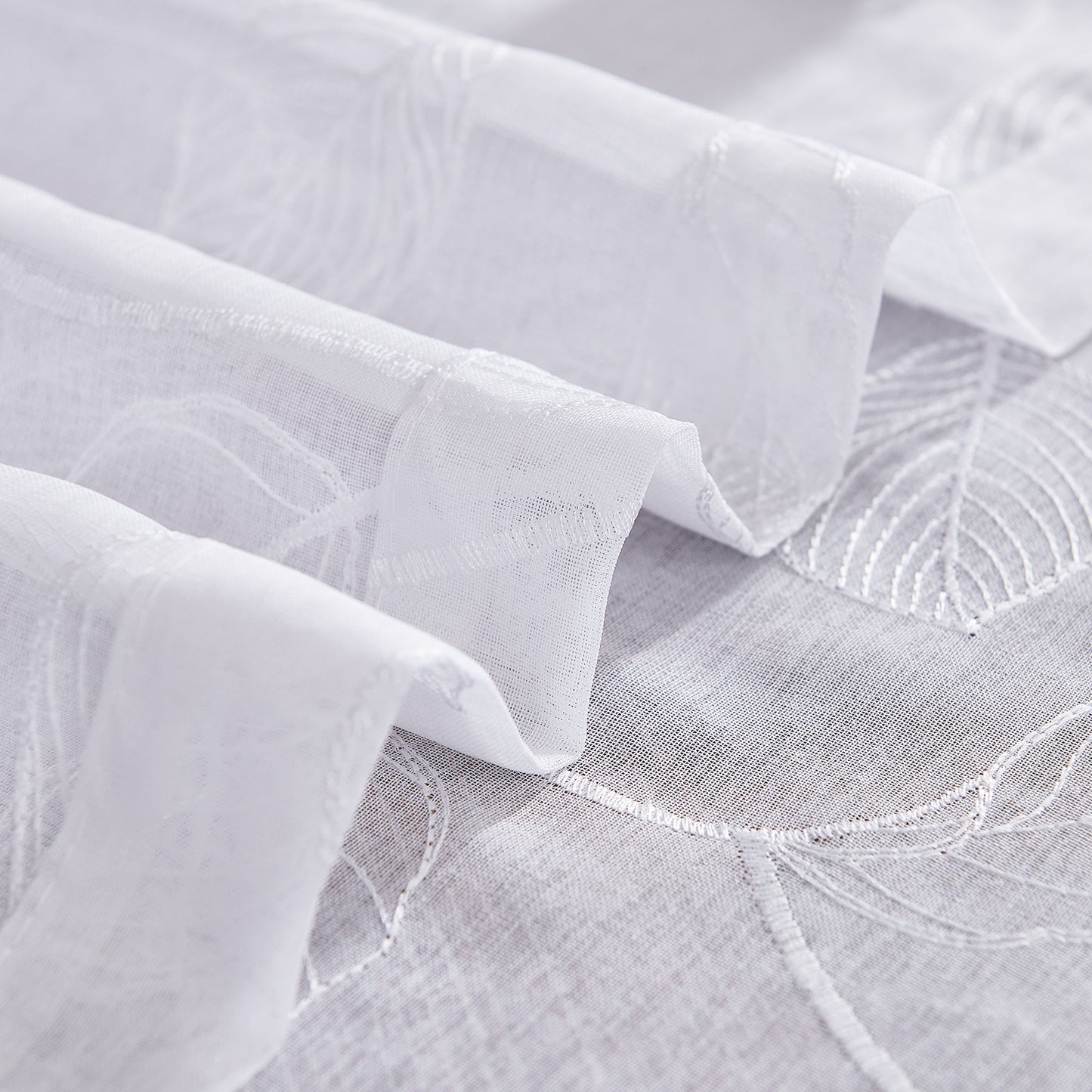 Curtainking Leaf Embroidered Window Topper Valance Farmhouse Sheer Kitchen Valance Light Filtering Short Curtains Rod Pocket 1 Panel Drape