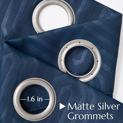 Curtainking Living Room Curtains Embossed Textured Fingerprint Pattern Room Darkening Curtains for Bedroom 2 Panels