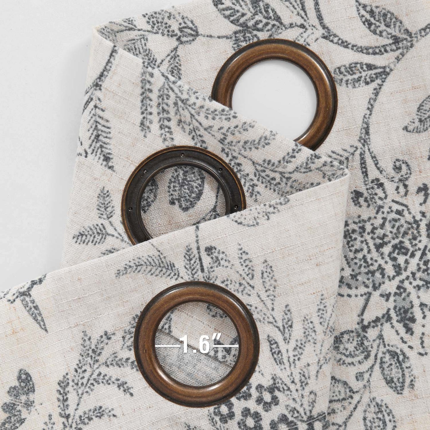 Curtainking Floral Curtains Linen Farmhouse Curtains for Living Room Country Curtains Grommet Top Semi Sheer Curtains Light Filtering 2 Panels